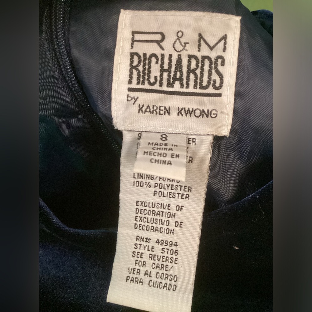 Vintage R & M RICHARD Navy velvet DRESS - Picture 10 of 16